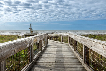 The pier at the Sea Rim State Park in Port Arthur, Texas - 787357893