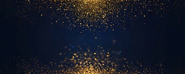 Gold glitter abstract waves on a black background. Glittering old dust trail. Abstract motion....