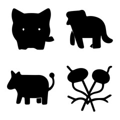 Shape and Flower Silhouettes, Silhouette Variety, Floral and Geometric Silhouettes, Shapes & Flowers, Floral & Shape Silhouettes.