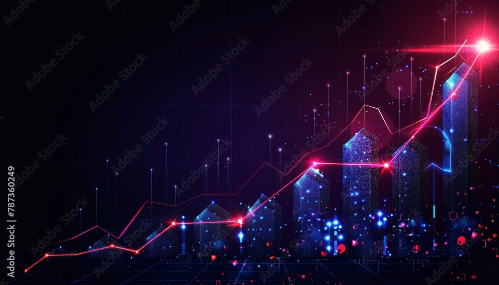 Aufkleber financial growth arrows abstract background with ample copy space for text placement