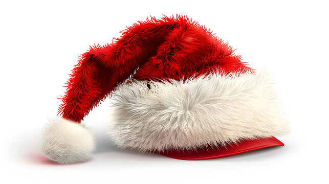 Santa Claus hat isolated on a white background, generative Ai