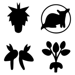 Shape and Flower Silhouettes, Silhouette Variety, Floral and Geometric Silhouettes, Shapes & Flowers, Floral & Shape Silhouettes.