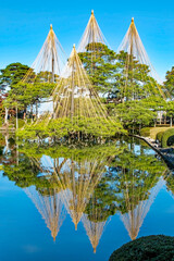 Spiegelung, Kenroku-en Garten,  Kanazawa,  Japan 