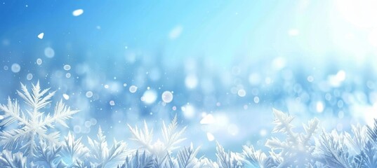Fototapeta na wymiar Mesmerizing intricate frost patterns on winter window creating a beautiful background