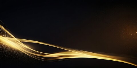 Business Fashion Black Gold Black Background Promotion Banner, Gold glitter particles, shining gold...