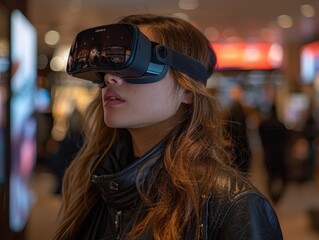 Innovations in Retail with beautiful woman