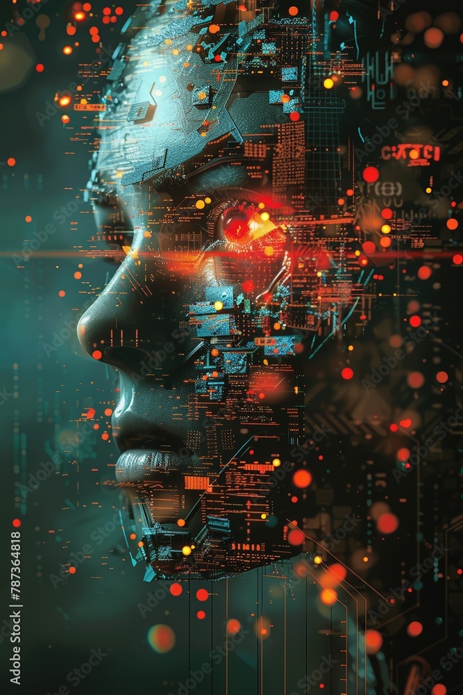 Poster representation of a high-tech artificial intelligence system for detecting sophisticated cyber threa