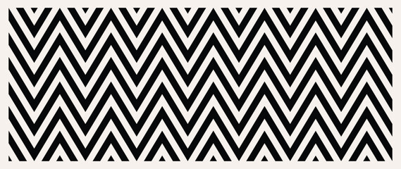 Geometric black and white art deco pattern design. Zig zags chevron stripes background.