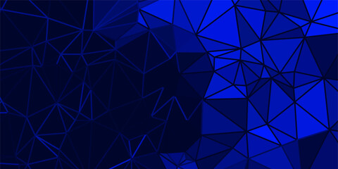 abstract dark blue background with triangles and glowing lines