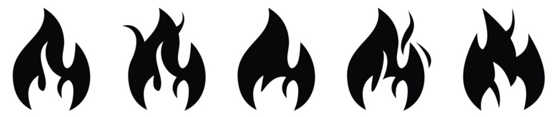 Fire flame icon. bonfire symbol. fire, gas, fireball, campfire, spicey, hot sign, vector illustration