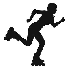 Roller Skating Girl Silhouette Collection For Design Element Templet