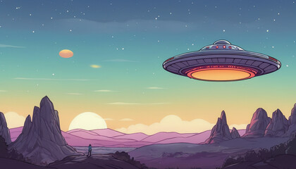 Fototapeta na wymiar World UFO Day. Ufologist's Day. Unidentified flying object. UFOs on earth. picture