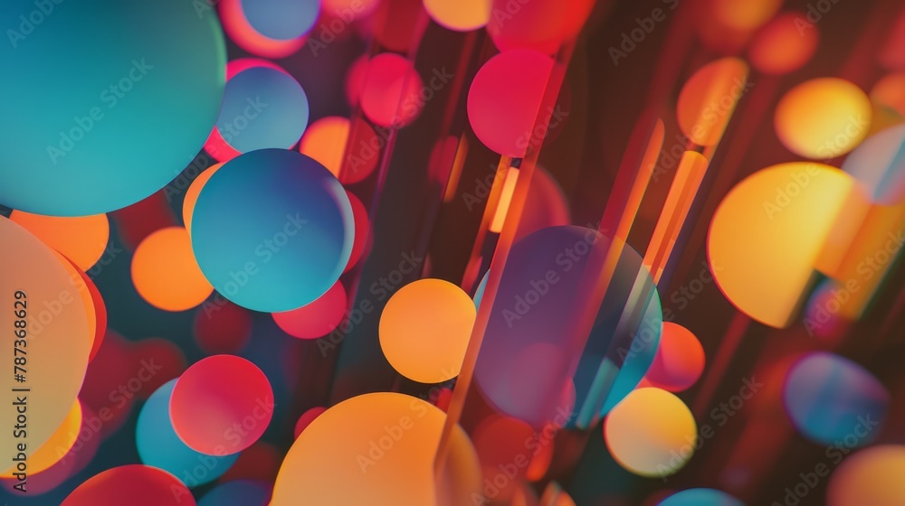 Aufkleber abstract background with bokeh defocused lights and rays of light
