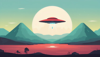 Fototapeta na wymiar World UFO Day. Ufologist's Day. Unidentified flying object. UFOs on earth. picture