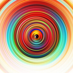 Colorful radial motion effect. Abstract rounded background. Color curves and sphere. Multi color gradient rings and circles wallpaper. Colored texture backdrop and banner.