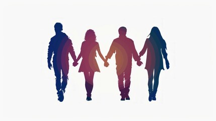 Fototapeta premium Silhouette vector of happy business team 