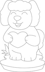 Dog Heart Animal Vector Graphic Art Illustration