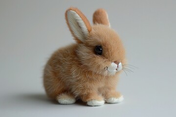 Obraz premium Sitting white stuffed bunny 