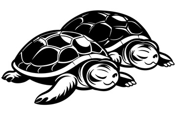 the-turtles-are-sleeping vector illustration