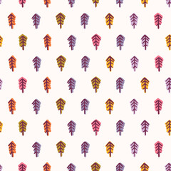 Retro botanical geo seamless vector pattern in elegant style. Luxury print textur for beautiful modern wallpaper decor. Multicolor 70s abstract leaf design. 