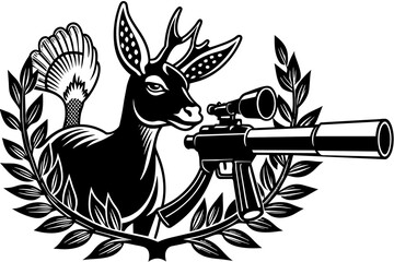  t-shirt-design--deer-in-a-gun-scope-aiming-at-the        vector illustration   vector illustration