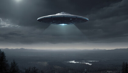 Naklejka na ściany i meble World UFO Day. Ufologist's Day. Unidentified flying object. UFOs on earth