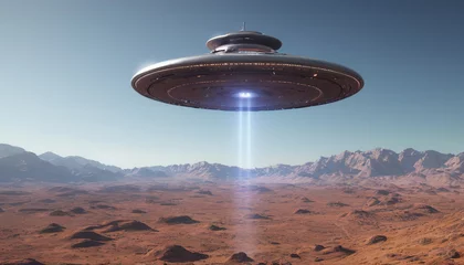 Poster World UFO Day. Ufologist's Day. Unidentified flying object. UFOs on earth © Vladislav