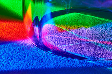 Rainbow Light Refraction on Textured Fabric - Macro View