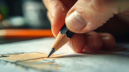 Creative Spark: A photo of a persons hand holding a pencil