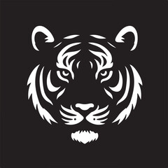 Vector illustration silhouette of Tiger Head  