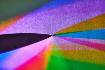 Abstract Rainbow Prism Effect with Geometric Shadows