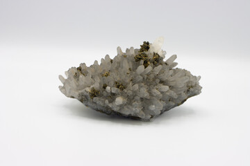 Crystal clusters. Quartz mineral crystal
