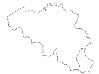 Obraz premium Contours of the map of Belgium, Luxembourg