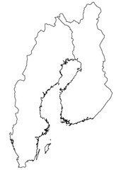 Contours of the map of Finland, Sweden
