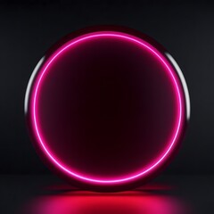 
Abstract neon bright color circle of glowing neon lighting on dark background