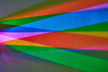 Vibrant Color Spectrum Light Projection on Textured Surface