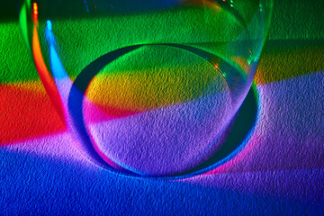 Color Spectrum Refraction in Glass with Textured Background