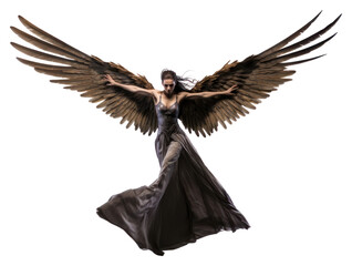 Naklejka premium PNG Harpy Lady angel bird white background. 