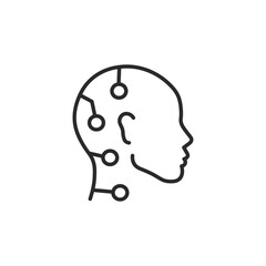 Cybernetic Mind icon. Simple representation of artificial intelligence and machine learning concepts for web design, applications, and presentations. Vector illustration