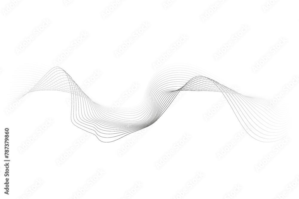 Fototapete abstract wave element for design. gradient curve shape isolated on withe background. wave with lines