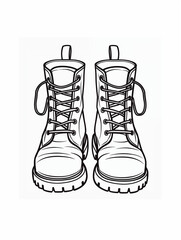 pair of boots, coloring sheets, illustrtion