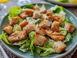 Delicious Caesar salad with grilled chicken