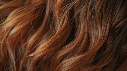 Naklejka premium A close-up of a woman's long hair with beachy waves, styled for a casual look.