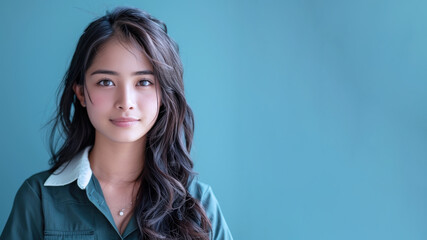 Malay student in green school uniform smiling at college education