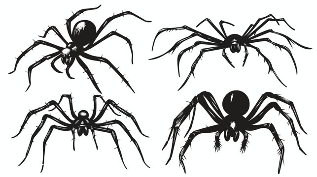 Black Widow spider set. Four positions. Every spider
