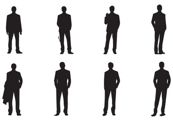 Man black silhouette Vector bundle