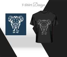black and white elephant t shirt design.