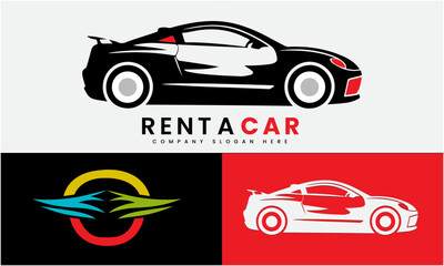 Rent a car transport service modern minimalist vector luxury logo icon symbol template