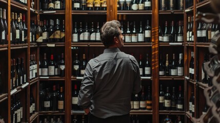 man in wine shop
