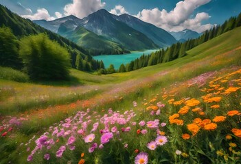 Fototapeta premium alpine meadow in the mountains